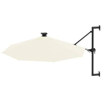 Wall-Mounted Parasol with LEDs - 300 cm Sand | HipoMarket