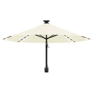 Wall-Mounted Parasol with LEDs - 300 cm Sand | HipoMarket