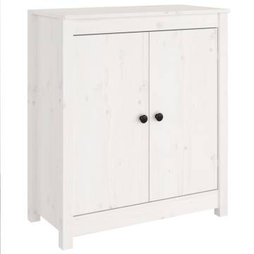 Sideboard White 70x35x80 cm - Solid Pine Wood Storage Solution