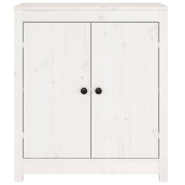 Sideboard White 70x35x80 cm - Solid Pine Wood Storage Solution