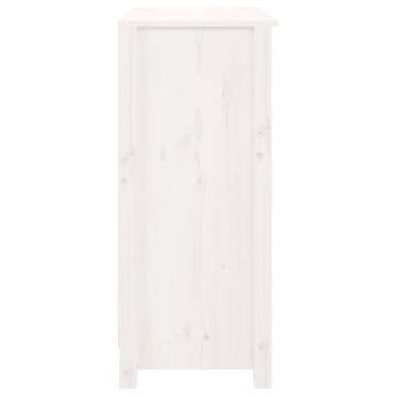 Sideboard White 70x35x80 cm - Solid Pine Wood Storage Solution