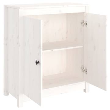 Sideboard White 70x35x80 cm - Solid Pine Wood Storage Solution