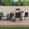 5 Piece Garden Dining Set Black Textilene and Steel Size 160 cm table length Number of 4 