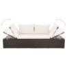 Stylish Outdoor Lounge Bed with Cushions & Pillows - Brown