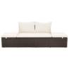 Stylish Outdoor Lounge Bed with Cushions & Pillows - Brown