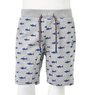 Kids' Shorts with Drawstring - Light Grey Melange 116