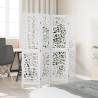 Elegant 4 Panel White Room Divider - Paulownia Wood | Hipomarket