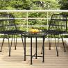 Modern Black Dining Table Ø50 cm | Tempered Glass & Steel