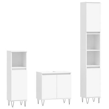 3 Piece White Bathroom Furniture Set - Stylish & Modern