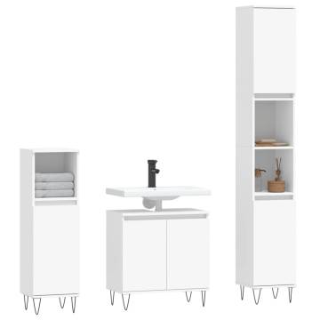 3 Piece White Bathroom Furniture Set - Stylish & Modern