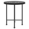 Modern Black Dining Table Ø50 cm | Tempered Glass & Steel