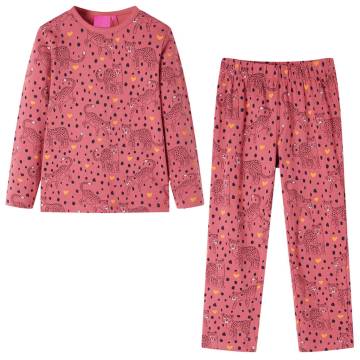 Kids' Long Sleeve Pyjamas - Old Pink, Size 140 | HipoMarket