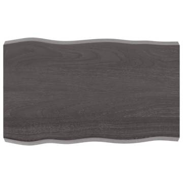 Table Top Dark Brown Solid Wood - Live Edge 80x50 cm