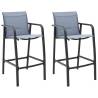 Garden Bar Chairs 2 pcs Grey Textilene Colour grey Quantity in Package 2 Number of 1 