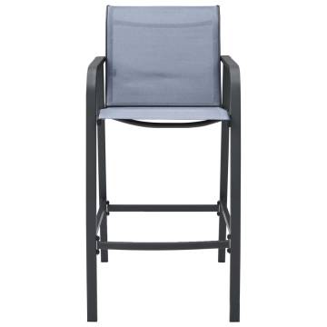 Garden Bar Chairs Set - 2 pcs Grey Textilene | HipoMarket