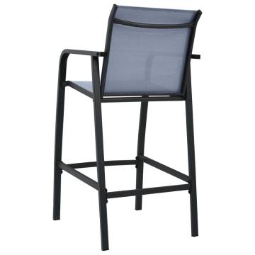 Garden Bar Chairs Set - 2 pcs Grey Textilene | HipoMarket