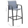 Garden Bar Chairs Set - 2 pcs Grey Textilene | HipoMarket