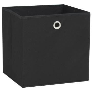 Stylish 4 pcs Black Non-woven Storage Boxes | HipoMarket