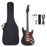 Beginner Electric Guitar with Bag - Black & Gold 39" | HipoMarket