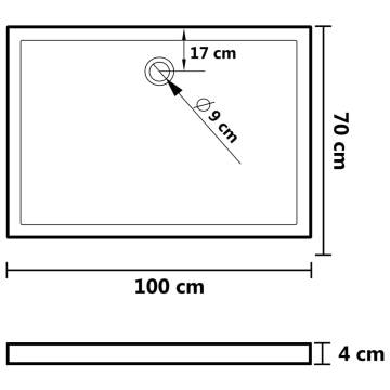 Rectangular ABS Shower Base Tray White 70x100 cm - Durable & Stylish