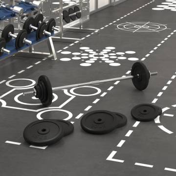 90 kg Cast Iron Barbell with Plates - Versatile Workout Set