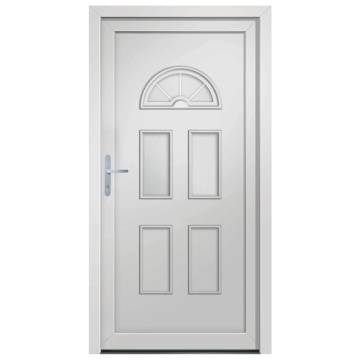 Elegant White PVC Front Door 110x210 cm for Home Security