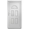 Elegant White PVC Front Door 110x210 cm for Home Security