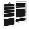 Wall Mounted Mirror Jewellery Cabinet in White - 37.5x10x67 cm