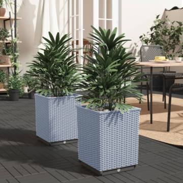 Light Grey 2 pcs Planters - Durable Polypropylene | HipoMarket