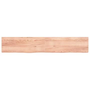 Light Brown Oak Bathroom Countertop - Solid Wood 220x40cm