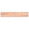 Light Brown Oak Bathroom Countertop - Solid Wood 220x40cm