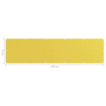 Yellow Balcony Screen 75x300 cm | HDPE Privacy Shade