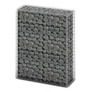 Gabion Basket with Lids Galvanised Wire - 100 x 80 x 30 cm