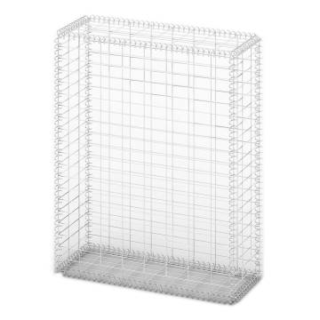 Gabion Basket with Lids Galvanised Wire - 100 x 80 x 30 cm