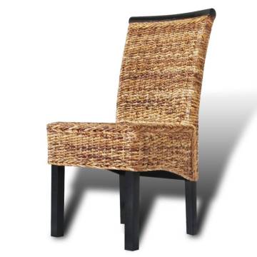 Stylish Dining Chairs Set of 4 - Abaca & Solid Mango Wood