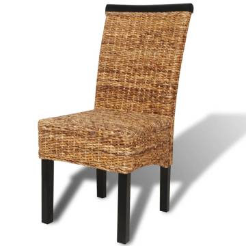 Stylish Dining Chairs Set of 4 - Abaca & Solid Mango Wood