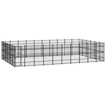 Outdoor Dog Kennel Steel 55.3 m² - Safe & Versatile Play Space