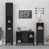 3 Piece Bathroom Furniture Set Black Engineered Wood Colour black Number of 3 