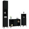 3 Piece Bathroom Furniture Set - Black Engineered Wood