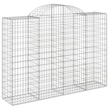 Arched Gabion Baskets – 14 pcs Galvanised Iron | Hipomarket UK