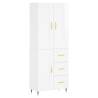 Stylish Highboard High Gloss White - 69.5x34x180 cm