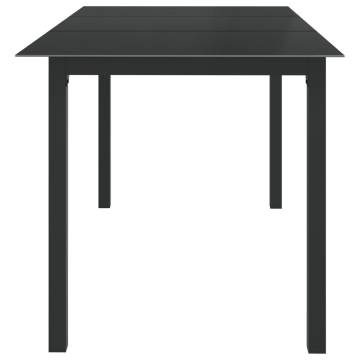 Stylish Black Garden Table - Aluminium & Glass 150x90 cm