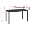 Stylish Black Garden Table - Aluminium & Glass 150x90 cm