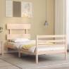 Bed Frame with Headboard Single Solid Wood Colour natural Size 90 x 190 cm Model low 