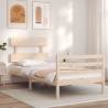 Solid Wood Single Bed Frame with Headboard - Durable & Stylish