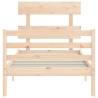 Solid Wood Single Bed Frame with Headboard - Durable & Stylish