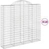 Arched Gabion Baskets - 18 pcs Galvanised Iron Garden Barriers