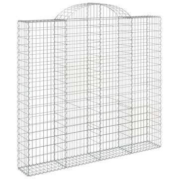 Arched Gabion Baskets - 18 pcs Galvanised Iron Garden Barriers