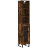 Stylish Highboard in Smoked Oak | 34.5x34x180 cm