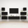 8 Piece TV Cabinet Set Black Engineered Wood Colour black Quantity in Package 8 Width 60 cm 